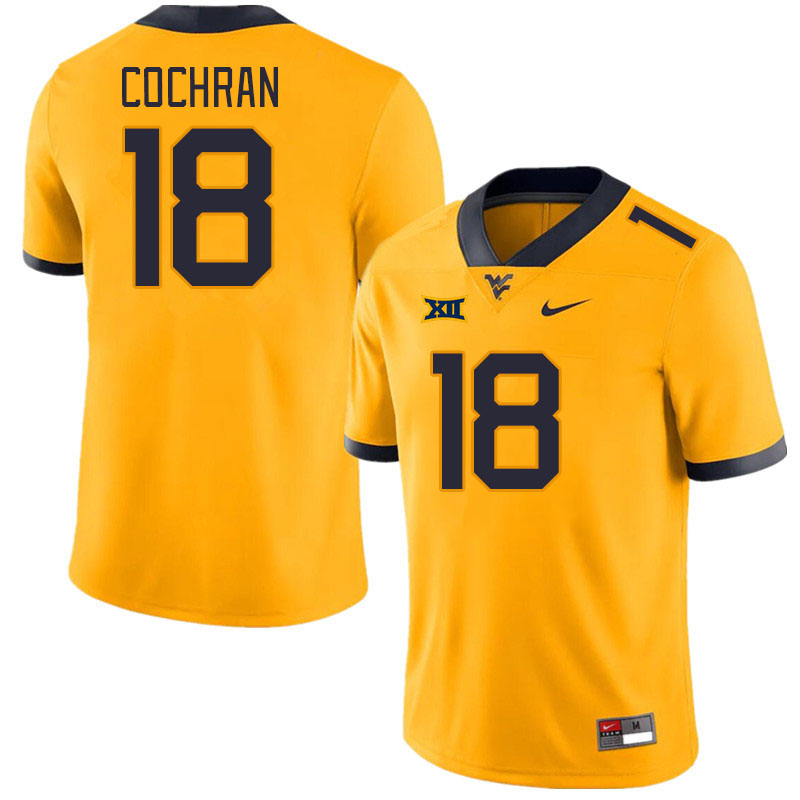 Men #18 Grant Cochran West Virginia Mountaineers College Football Jerseys Stitched Sale-Gold - Click Image to Close
